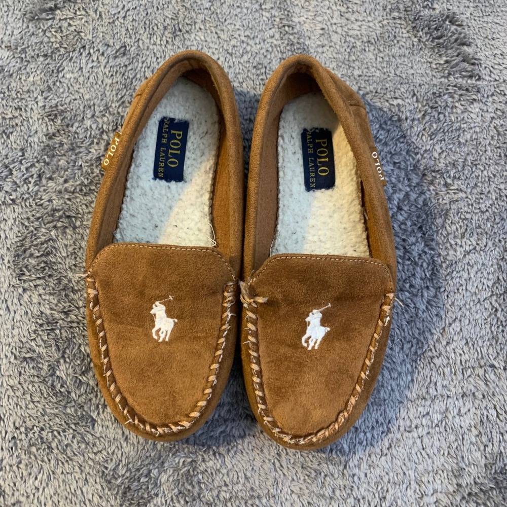 Polo Ralph Lauren Tan Brown Slippers Size 4